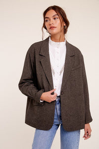 Oversized Solid Blazer - Happily Ever Atchison Shop Co.