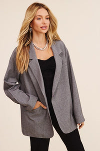 Oversized Solid Blazer - Happily Ever Atchison Shop Co.