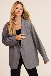 Oversized Solid Blazer - Happily Ever Atchison Shop Co.