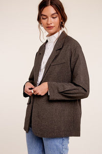 Oversized Solid Blazer - Happily Ever Atchison Shop Co.