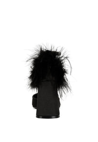 Palmetta Fur Detail Block Heel Sandals - Happily Ever Atchison Shop Co.