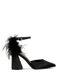 Palmetta Fur Detail Block Heel Sandals - Happily Ever Atchison Shop Co.