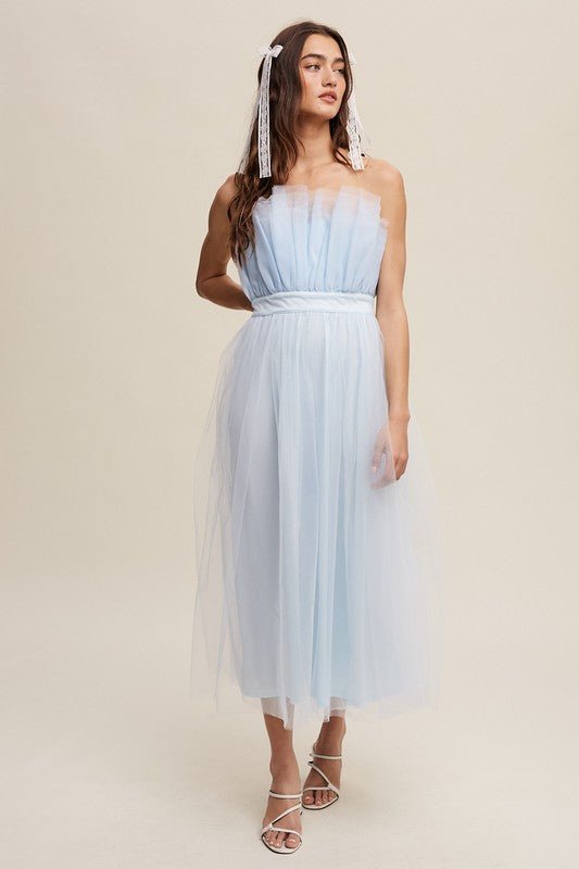 Paper Bag Frill Tulle Maxi Dress - Happily Ever Atchison Shop Co.