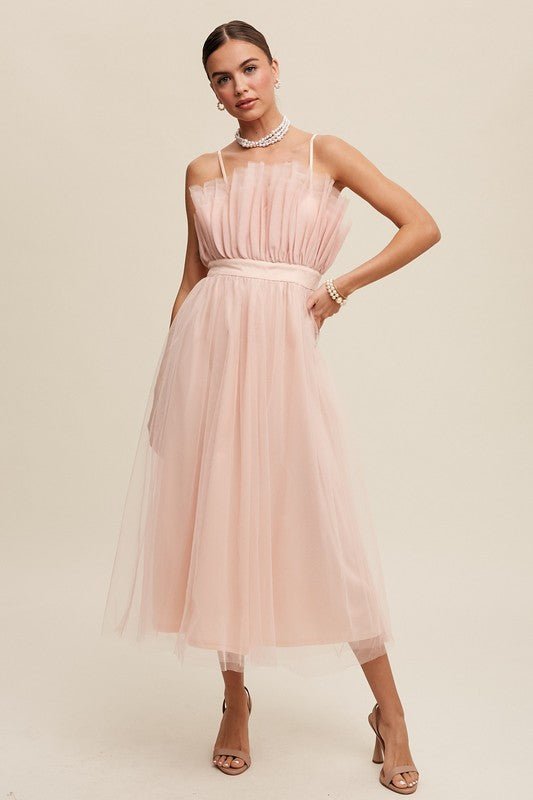 Paper Bag Frill Tulle Maxi Dress - Happily Ever Atchison Shop Co.