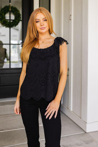 Parisian Stroll Lace Blouse in Black - Happily Ever Atchison Shop Co.