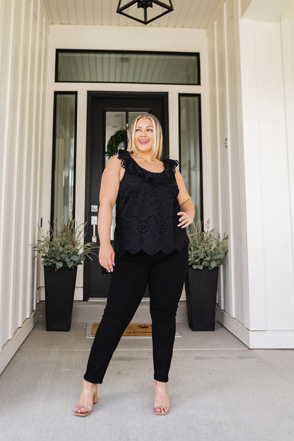 Parisian Stroll Lace Blouse in Black - Happily Ever Atchison Shop Co.