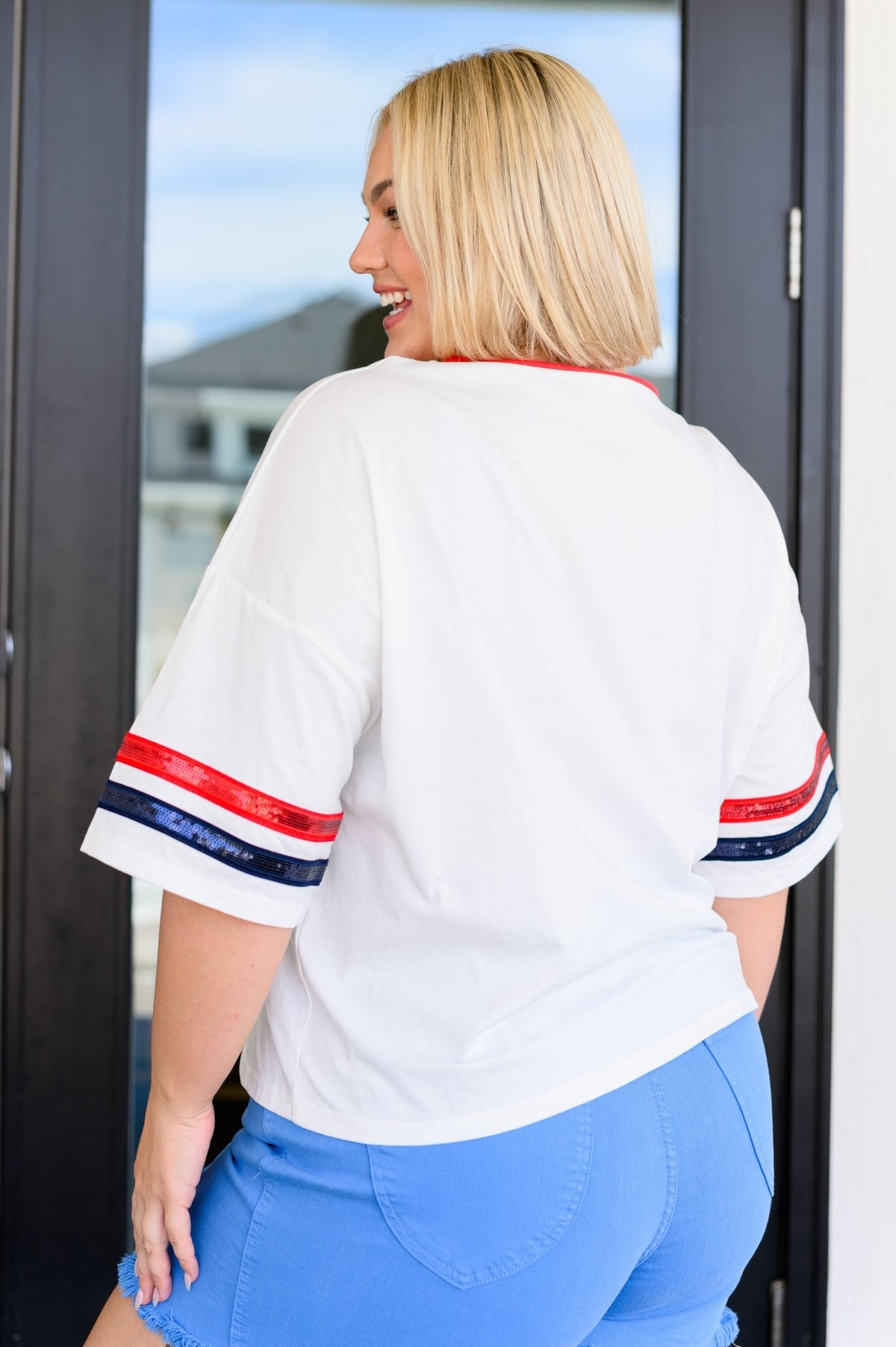 Party In The USA Drop Shoulder Top - Happily Ever Atchison Shop Co.