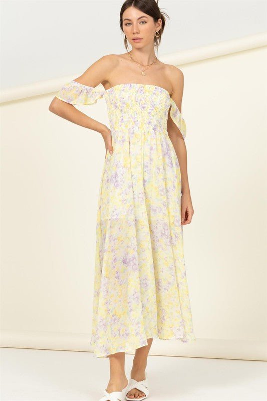 Pastel Florals Smocked Midi Dress - Happily Ever Atchison Shop Co.