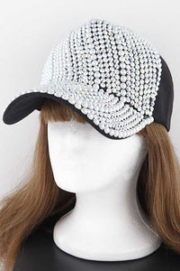 Pearl Crystal Embellished Fashion Cap - Happily Ever Atchison Shop Co.