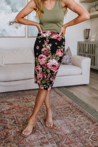 Perfectly Pristine Floral Pencil Skirt - Happily Ever Atchison Shop Co.
