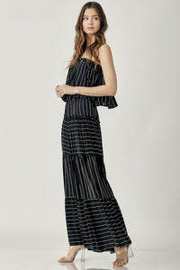 Pin Stripe Print Tube Maxi Dress - Happily Ever Atchison Shop Co.