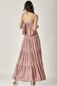 Pin Stripe Print Tube Maxi Dress - Happily Ever Atchison Shop Co.