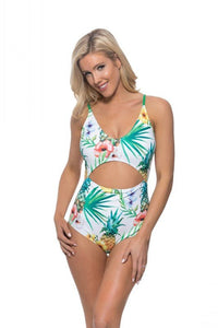 Pineapple cutout one piece swimsuit - Happily Ever Atchison Shop Co.
