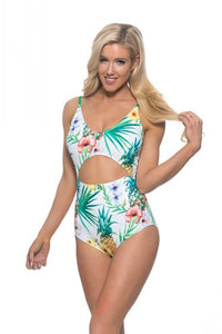 Pineapple cutout one piece swimsuit - Happily Ever Atchison Shop Co.