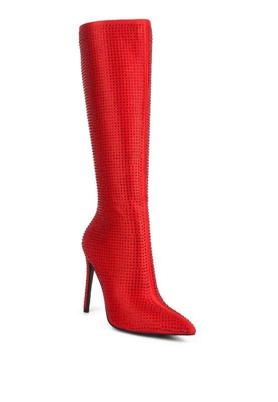 PIPETTE Diamante Set High Heeled Calf Boot - Happily Ever Atchison Shop Co.