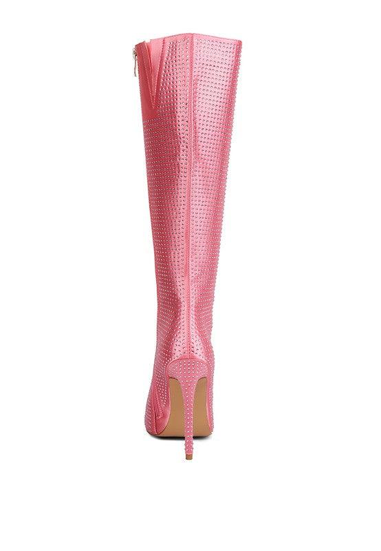 PIPETTE Diamante Set High Heeled Calf Boot - Happily Ever Atchison Shop Co.