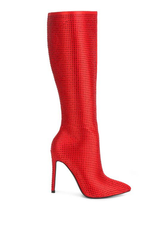 PIPETTE Diamante Set High Heeled Calf Boot - Happily Ever Atchison Shop Co.