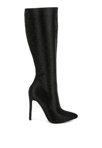 PIPETTE Diamante Set High Heeled Calf Boot - Happily Ever Atchison Shop Co.