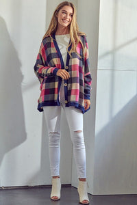 PLAID BUTTONDOWN BOXY CARDIGAN - Happily Ever Atchison Shop Co.