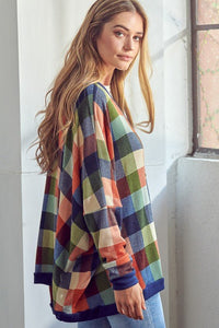 PLAID BUTTONDOWN BOXY CARDIGAN - Happily Ever Atchison Shop Co.