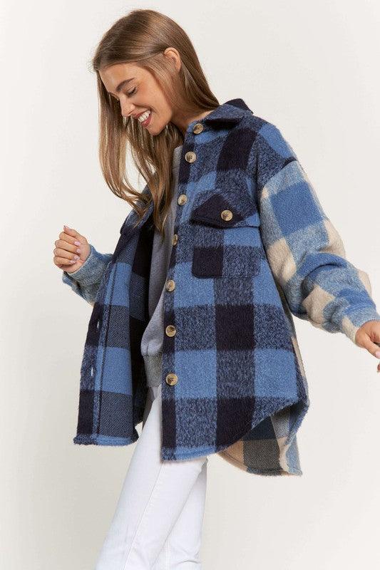 Plaid Chest Pocket Detail Shacket - Happily Ever Atchison Shop Co.