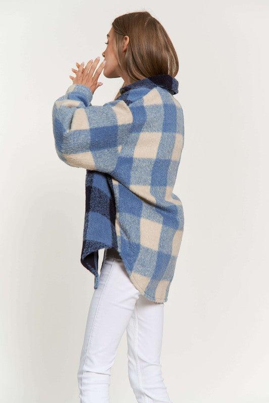 Plaid Chest Pocket Detail Shacket - Happily Ever Atchison Shop Co.