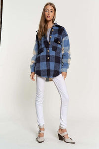 Plaid Chest Pocket Detail Shacket - Happily Ever Atchison Shop Co.
