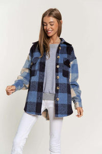 Plaid Chest Pocket Detail Shacket - Happily Ever Atchison Shop Co.