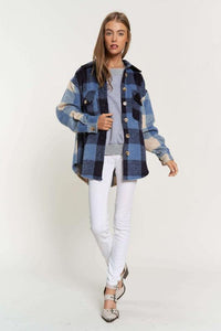 Plaid Chest Pocket Detail Shacket - Happily Ever Atchison Shop Co.