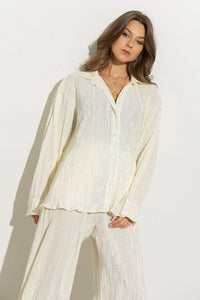 Pleated Blouse Pants Set - Happily Ever Atchison Shop Co.