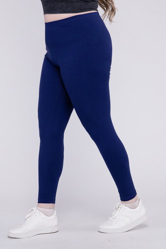 Plus Premium Cotton Full Length Leggings - Happily Ever Atchison Shop Co.