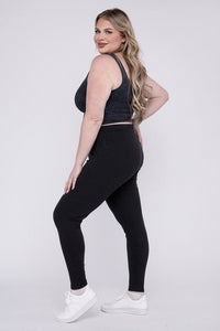 Plus Premium Cotton Full Length Leggings - Happily Ever Atchison Shop Co.