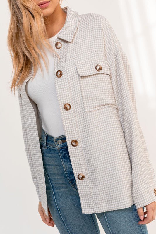 Pocket Detail Oversized Jacket - Happily Ever Atchison Shop Co.