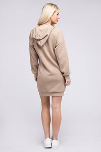 Pocket Drawstring Hooded Dress - Happily Ever Atchison Shop Co.
