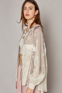 POL Eyelet Button Up Shirt - Happily Ever Atchison Shop Co.
