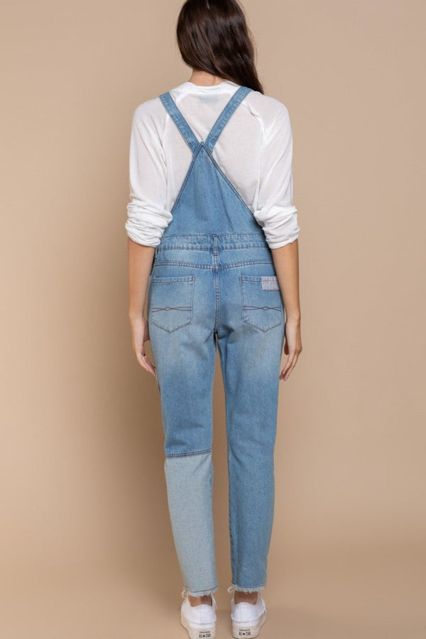 POL Front Chest Zipper Slim Leg Denim Overalls - Happily Ever Atchison Shop Co.