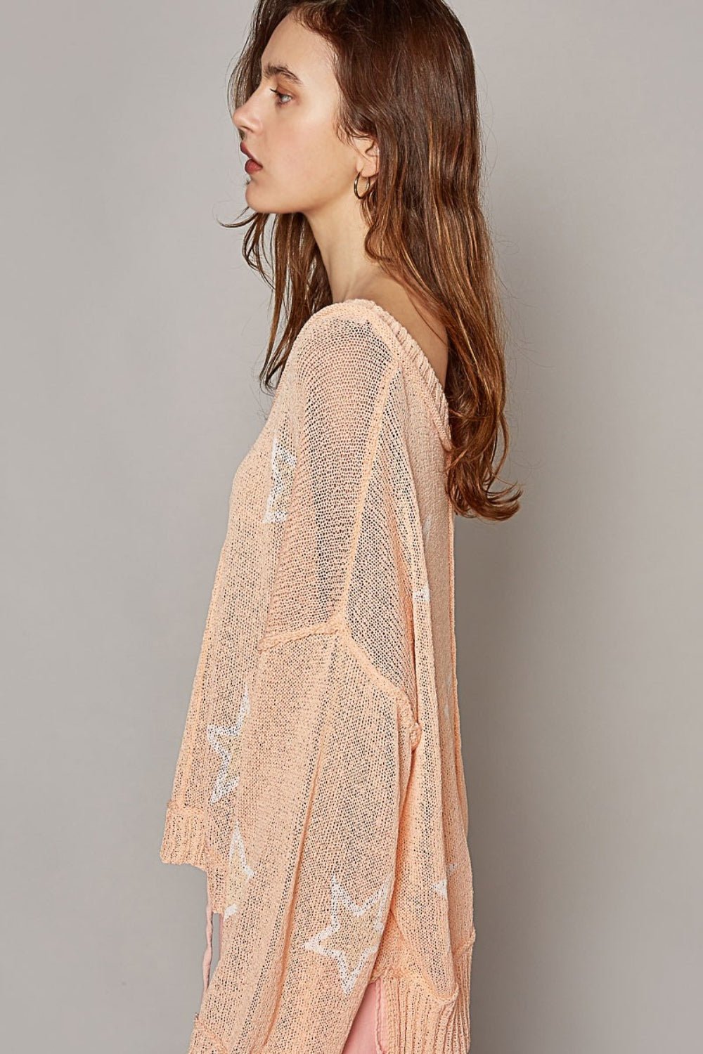 POL V - Neck Long Sleeve Star Print Knit Top - Happily Ever Atchison Shop Co.