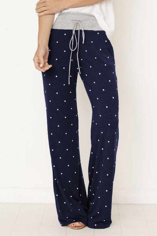 Polka Dot Drawstring Pants - Happily Ever Atchison Shop Co.