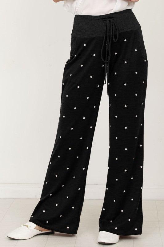 Polka Dot Drawstring Pants - Happily Ever Atchison Shop Co.