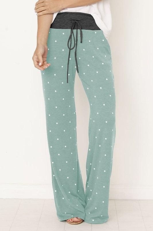 Polka Dot Drawstring Pants - Happily Ever Atchison Shop Co.