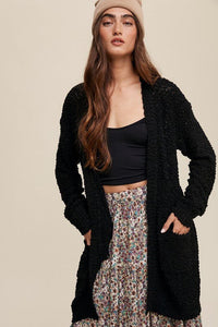 Popcorn Open Knit Cardigan Sweater - Happily Ever Atchison Shop Co.