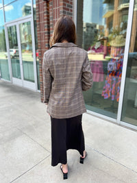 Preptastic Brown and Tan Plaid Blazer - Happily Ever Atchison Shop Co.