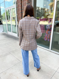 Preptastic Brown Orange Plaid Blazer - Happily Ever Atchison Shop Co.