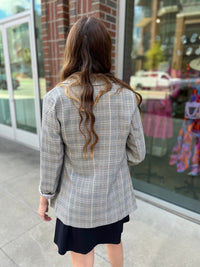 Preptastic Gray Yellow Plaid Blazer - Happily Ever Atchison Shop Co.