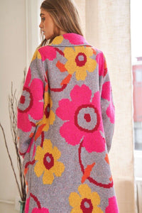 Printed Button Down Cardigan With Front Pockets - Happily Ever Atchison Shop Co.