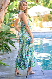 Printed Smocked Ruffle Maxi Dress - Happily Ever Atchison Shop Co.