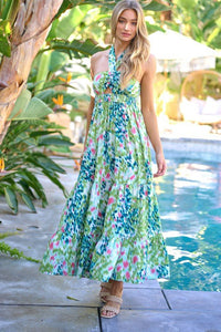 Printed Smocked Ruffle Maxi Dress - Happily Ever Atchison Shop Co.