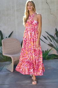 Printed Smocked Ruffle Maxi Dress - Happily Ever Atchison Shop Co.