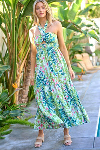 Printed Smocked Ruffle Maxi Dress - Happily Ever Atchison Shop Co.