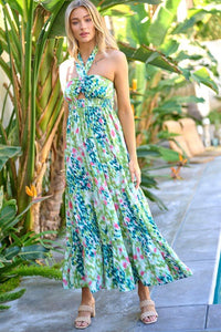 Printed Smocked Ruffle Maxi Dress - Happily Ever Atchison Shop Co.